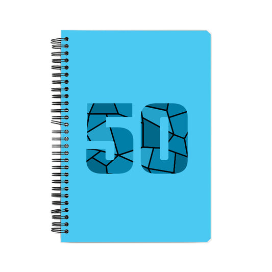 50 Number Notebook (Sky Blue, A5 Size, 100 Pages, Ruled, 4 Pack)