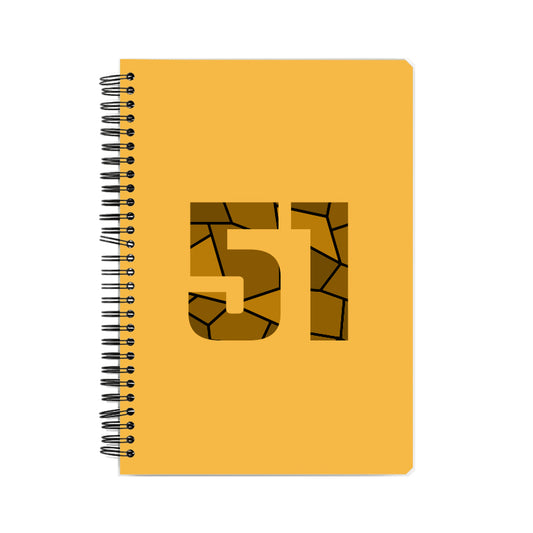 51 Number Notebook (Golden Yellow, A5 Size, 100 Pages, Ruled, 4 Pack)
