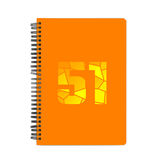 51 Number Notebook (Orange, A5 Size, 100 Pages, Ruled, 4 Pack)