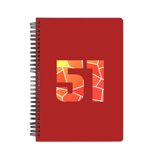 51 Number Notebook (Red, A5 Size, 100 Pages, Ruled, 4 Pack)
