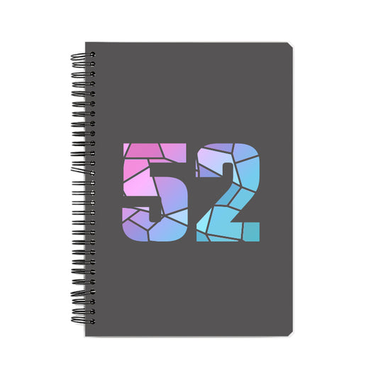 52 Number Notebook (Charcoal Grey, A5 Size, 100 Pages, Ruled, 4 Pack)