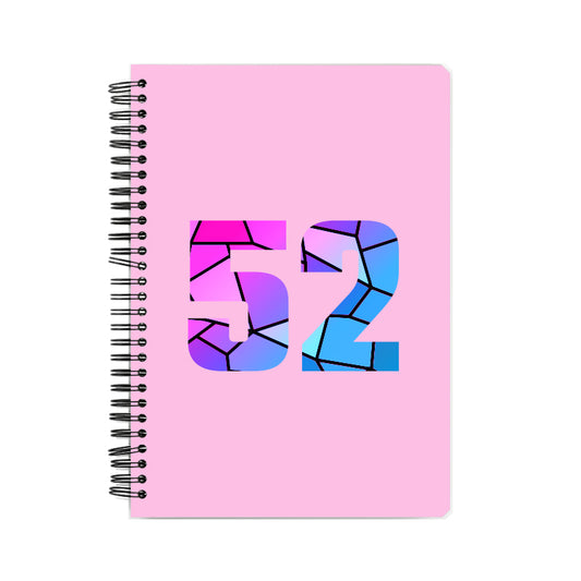 52 Number Notebook (Light Pink, A5 Size, 100 Pages, Ruled, 4 Pack)