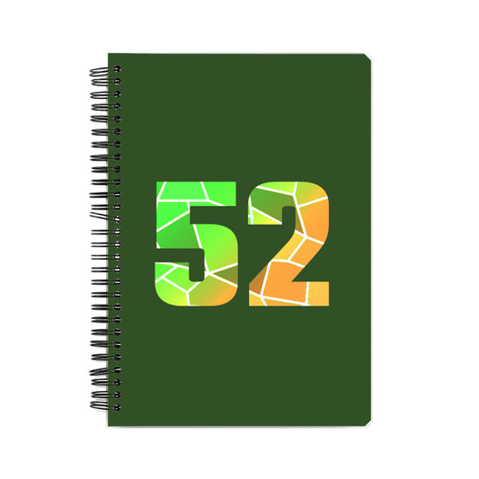 52 Number Notebook (Olive Green, A5 Size, 100 Pages, Ruled, 4 Pack)