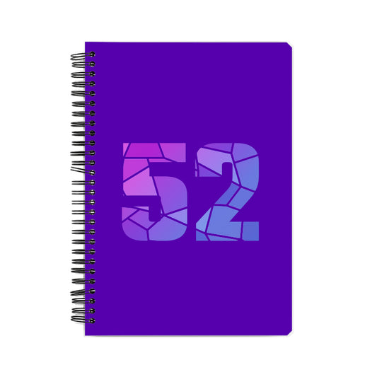 52 Number Notebook (Purple, A5 Size, 100 Pages, Ruled, 4 Pack)