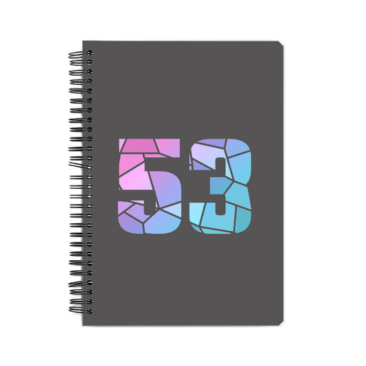 53 Number Notebook (Charcoal Grey, A5 Size, 100 Pages, Ruled, 4 Pack)