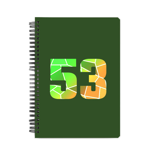 53 Number Notebook (Olive Green, A5 Size, 100 Pages, Ruled, 4 Pack)