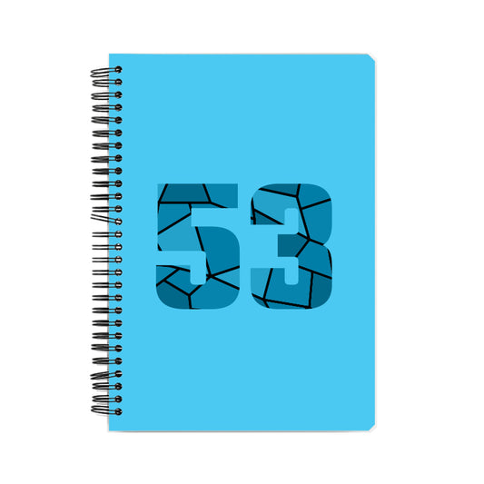 53 Number Notebook (Sky Blue, A5 Size, 100 Pages, Ruled, 4 Pack)
