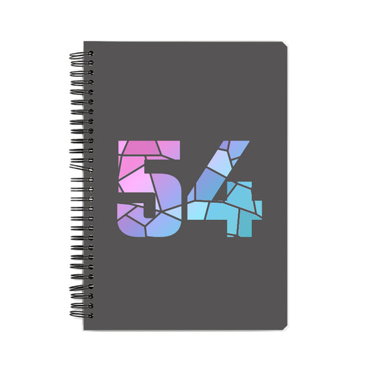 54 Number Notebook (Charcoal Grey, A5 Size, 100 Pages, Ruled, 4 Pack)