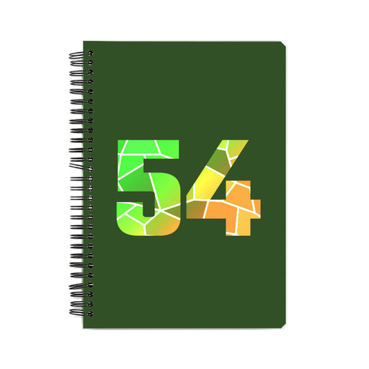 54 Number Notebook (Olive Green, A5 Size, 100 Pages, Ruled, 4 Pack)