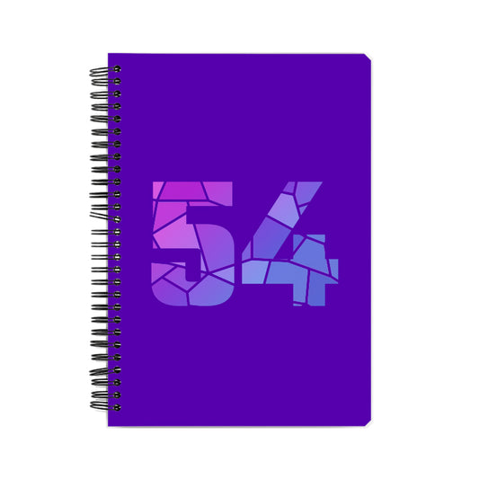 54 Number Notebook (Purple, A5 Size, 100 Pages, Ruled, 4 Pack)