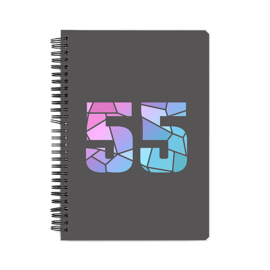 55 Number Notebook (Charcoal Grey, A5 Size, 100 Pages, Ruled, 4 Pack)