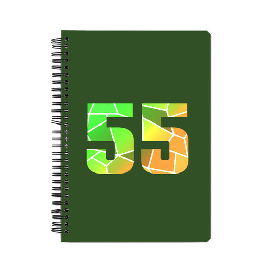 55 Number Notebook (Olive Green, A5 Size, 100 Pages, Ruled, 4 Pack)