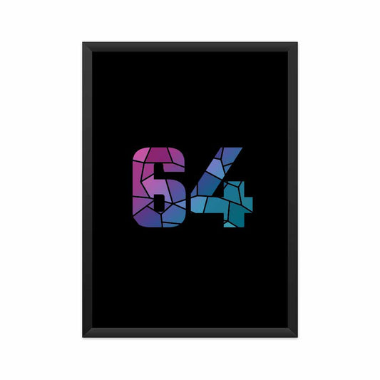 64 Number Framed Poster