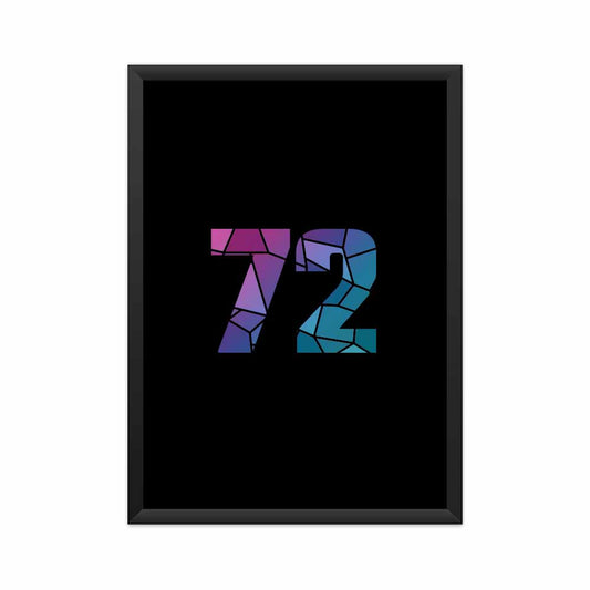 72 Number Framed Poster