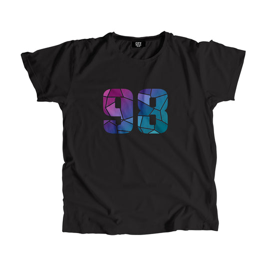 98 Number Men Women Unisex T-Shirt (Black)