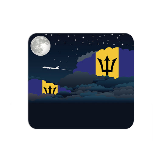 Barbados Flag Night Clouds Mouse pad 