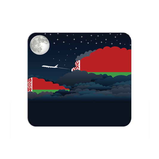 Belarus Flag Night Clouds Mouse pad 