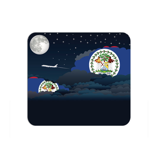 Belize Flag Night Clouds Mouse pad 