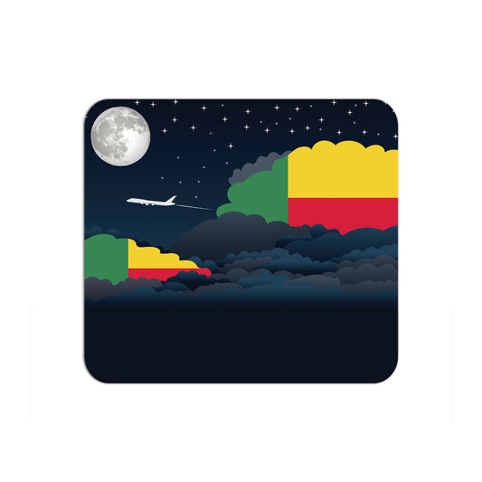Benin Flag Night Clouds Mouse pad 