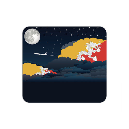 Bhutan Flag Night Clouds Mouse pad 
