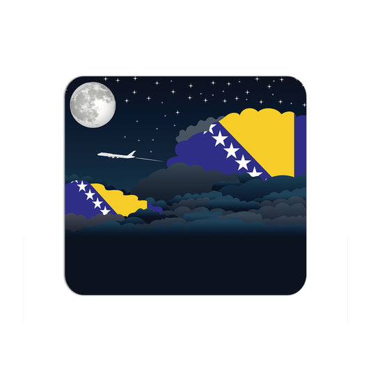 Bosnia and Herzegovina Flag Night Clouds Mouse pad 