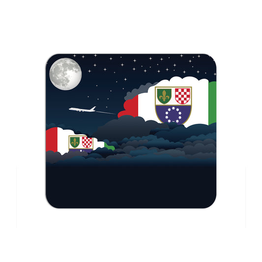 Bosnia and Herzegovina Federation of Flag Night Clouds Mouse pad 