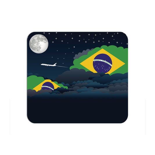 Brazil Flag Night Clouds Mouse pad 