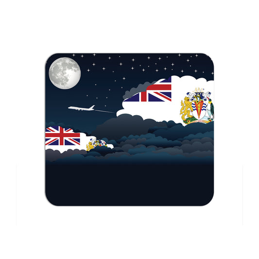 British Antarctic Territory Flag Night Clouds Mouse pad 