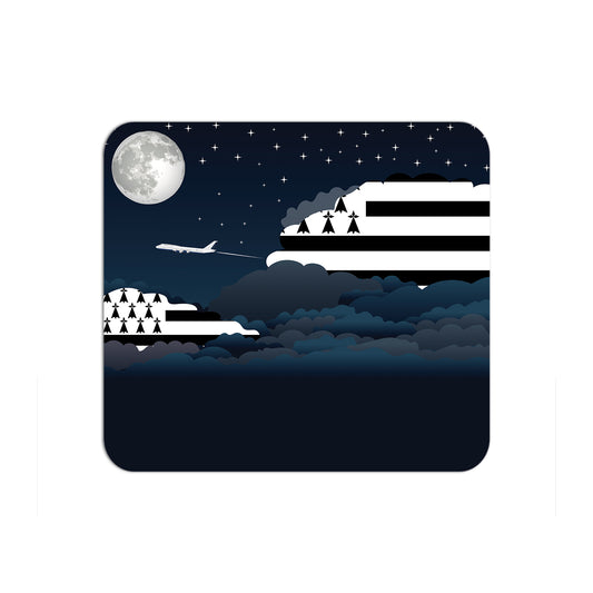 Brittany Flag Night Clouds Mouse pad 