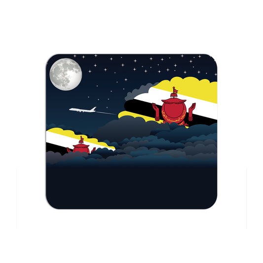 Brunei Flag Night Clouds Mouse pad 