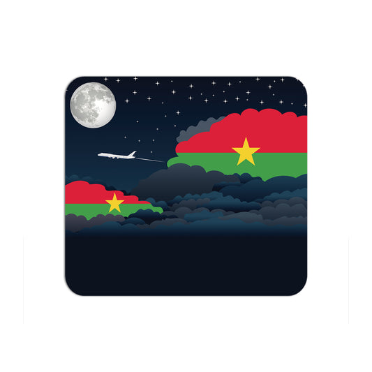 Burkina Faso Flag Night Clouds Mouse pad 