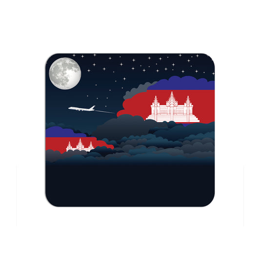 Cambodia Flag Night Clouds Mouse pad 