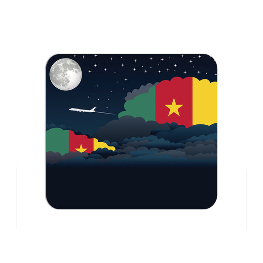 Cameroon Flag Night Clouds Mouse pad 