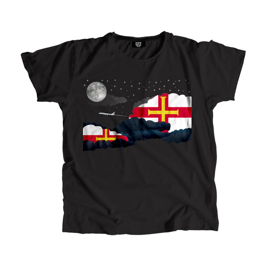 Guernsey Flags Night Clouds Unisex T-Shirt