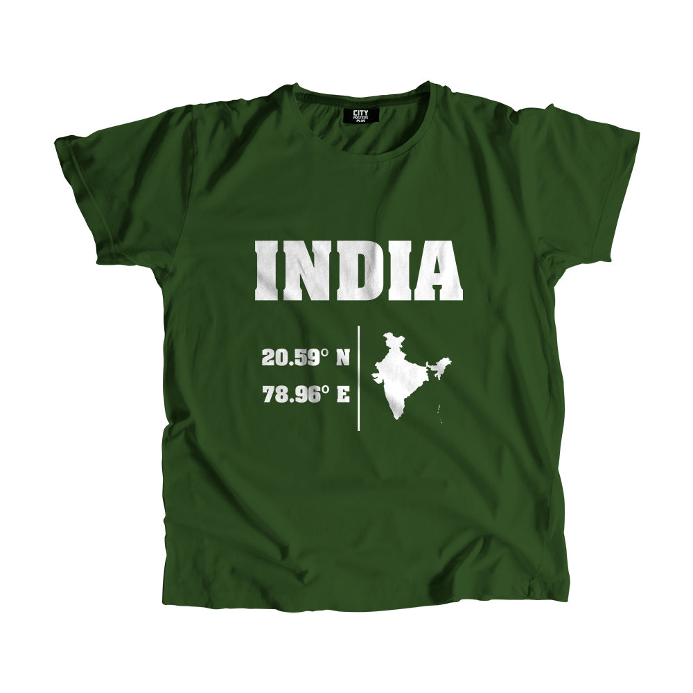 India Latitude Longitude Men Women Unisex T-Shirt