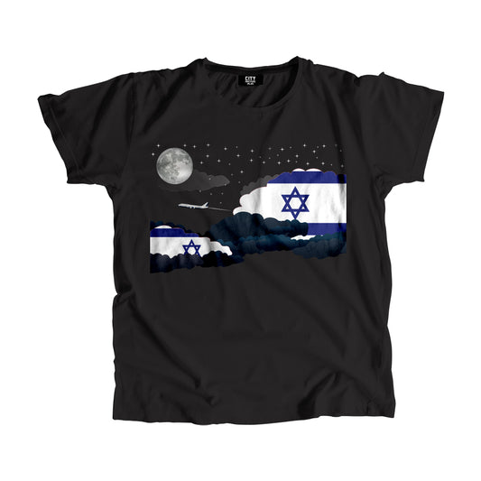 Israel Flags Night Clouds Unisex T-Shirt