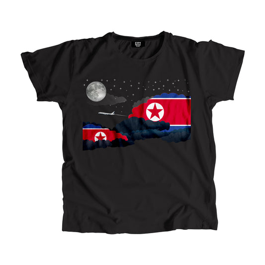 Korea, North Flags Night Clouds Unisex T-Shirt