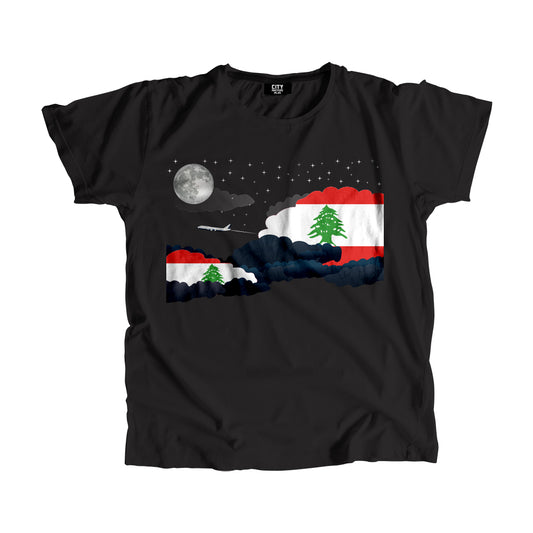 Lebanon Flags Night Clouds Unisex T-Shirt