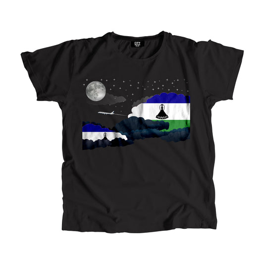 Lesotho Flags Night Clouds Unisex T-Shirt