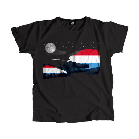 Luxembourg Flags Night Clouds Unisex T-Shirt