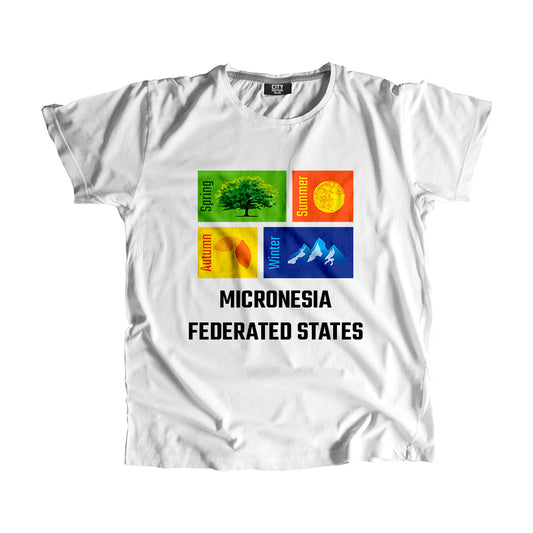 MICRONESIA FEDERATED STATES Seasons Unisex T-Shirt (White)