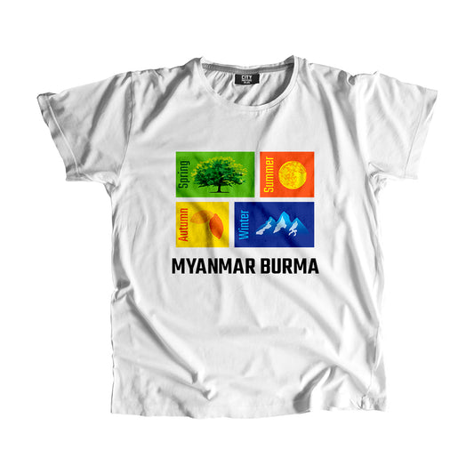 MYANMAR BURMA Seasons Unisex T-Shirt (White)