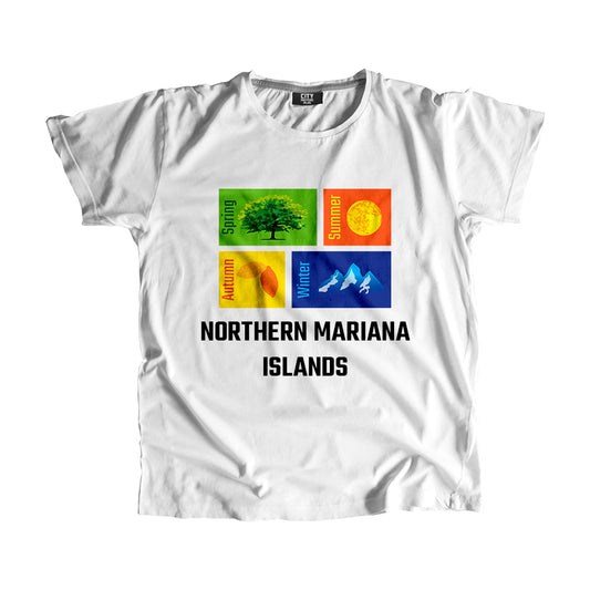 NORTHERN MARIANA ISLANDS Seasons Unisex T-Shirt (White)