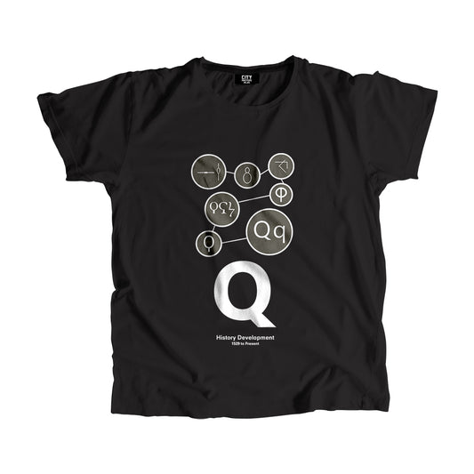 Q Letter History Development Men Women Unisex T-Shirt