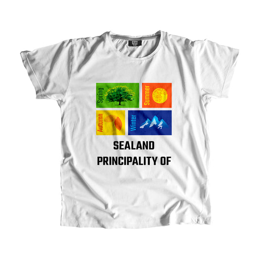 SEALAND PRINCIPALITY OF Seasons Unisex T-Shirt (White)