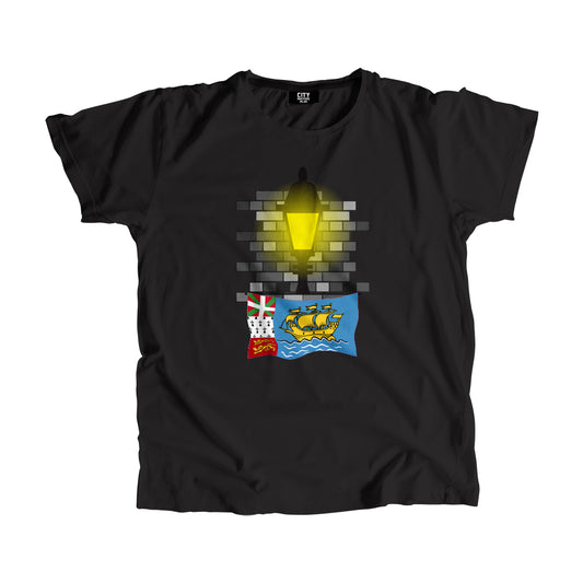 Saint Pierre and Miquelon Flag Street Lamp Bricks Unisex T-Shirt