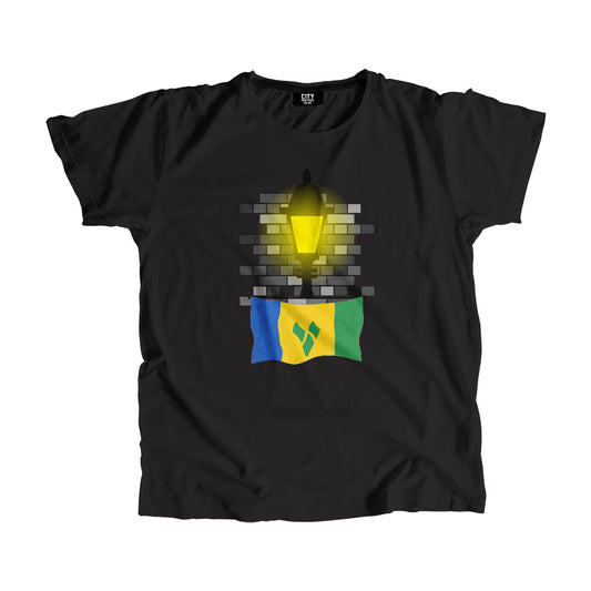 Saint Vincent and the Grenadines Flag Street Lamp Bricks Unisex T-Shirt
