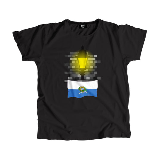 San Marino Flag Street Lamp Bricks Unisex T-Shirt