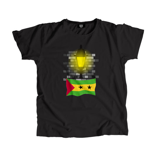 Sao Tome and Principe Flag Street Lamp Bricks Unisex T-Shirt