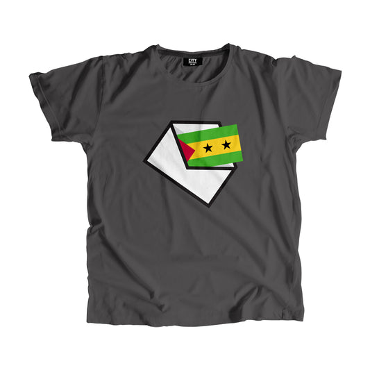 Sao Tome and Principe Flag Mail Men Women Unisex T-Shirt